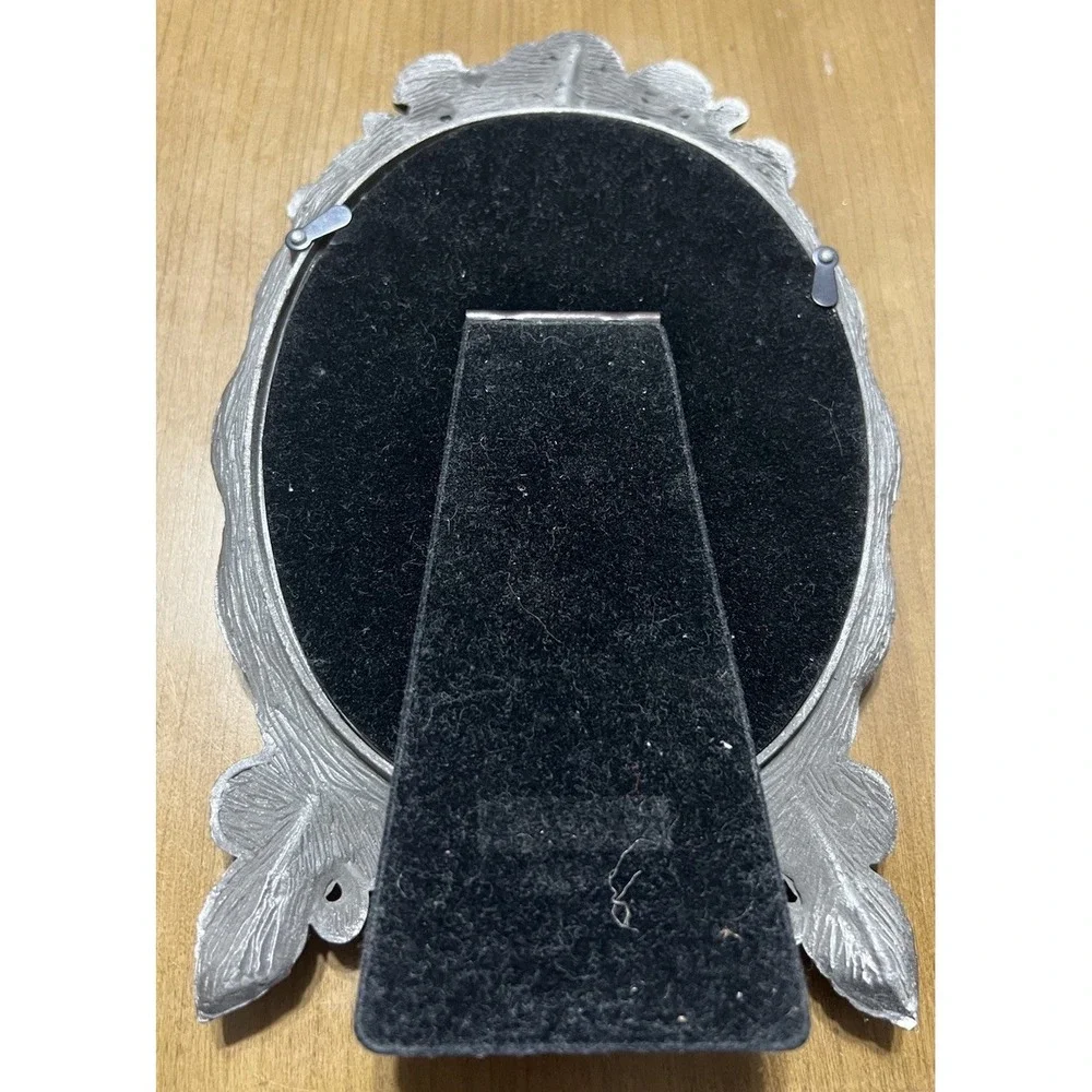 VTG Weston Gallery Roses Standing Oval 4x6 Picture Frame‎ Pewter